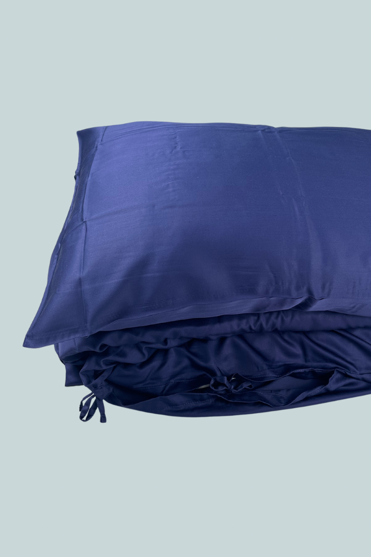 koningsblauwe viscose kussenhoes