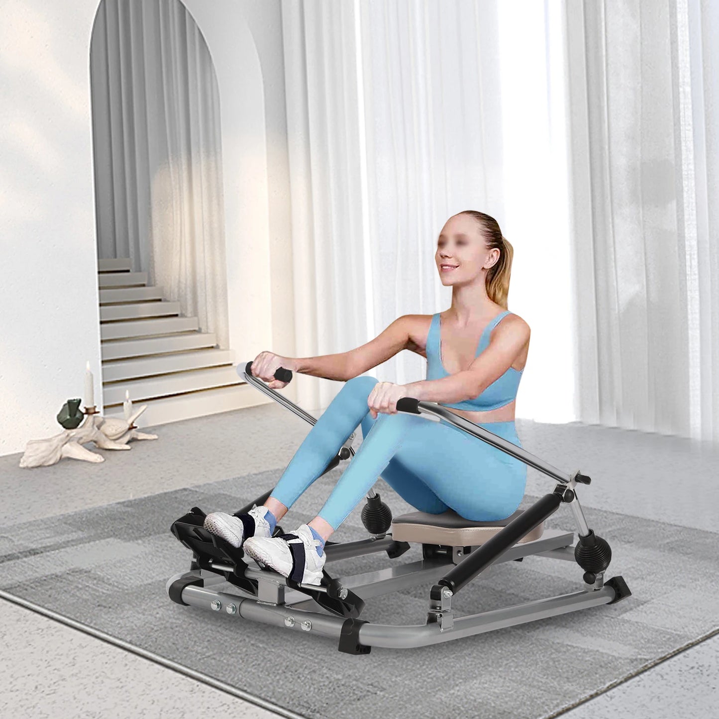 Roeimachine Hydraulisch Volledig Verplaatsbaar voor Thuis Cardio