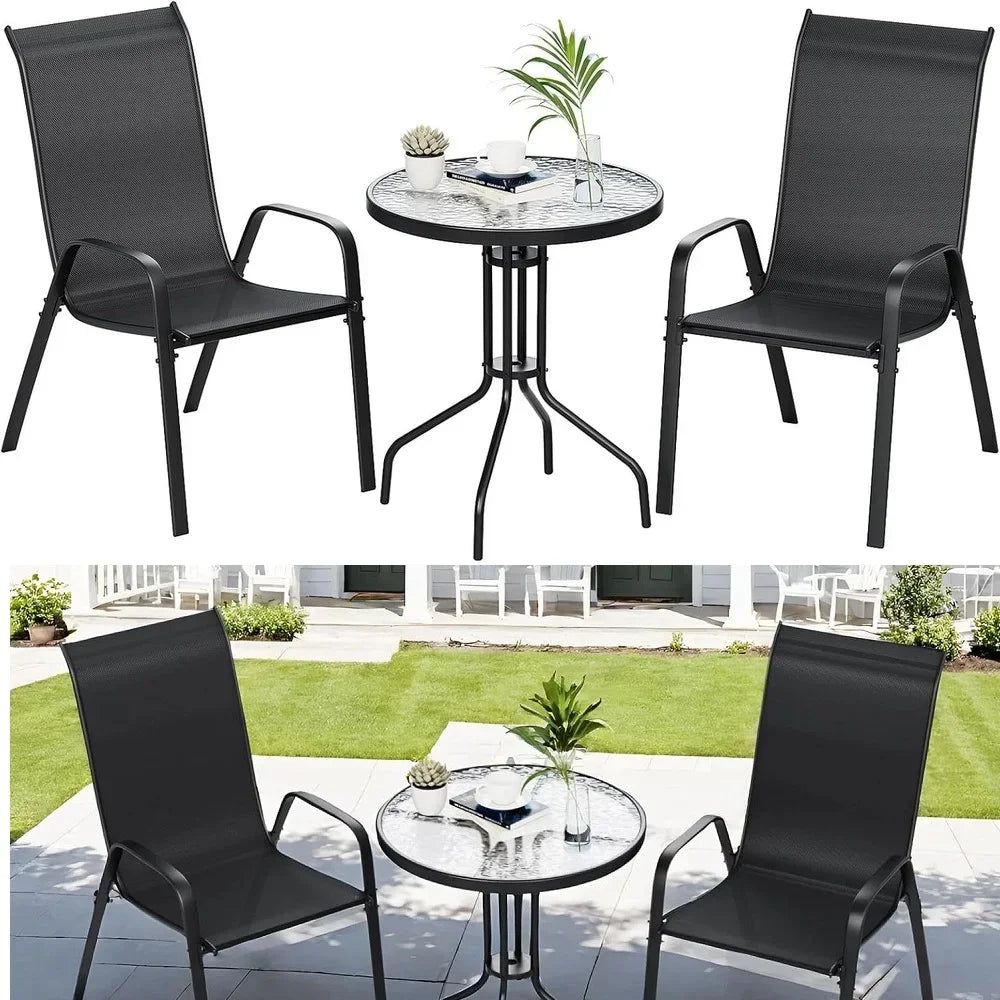 Gartenmöbel-Set mit rundem Tisch – comfynordic