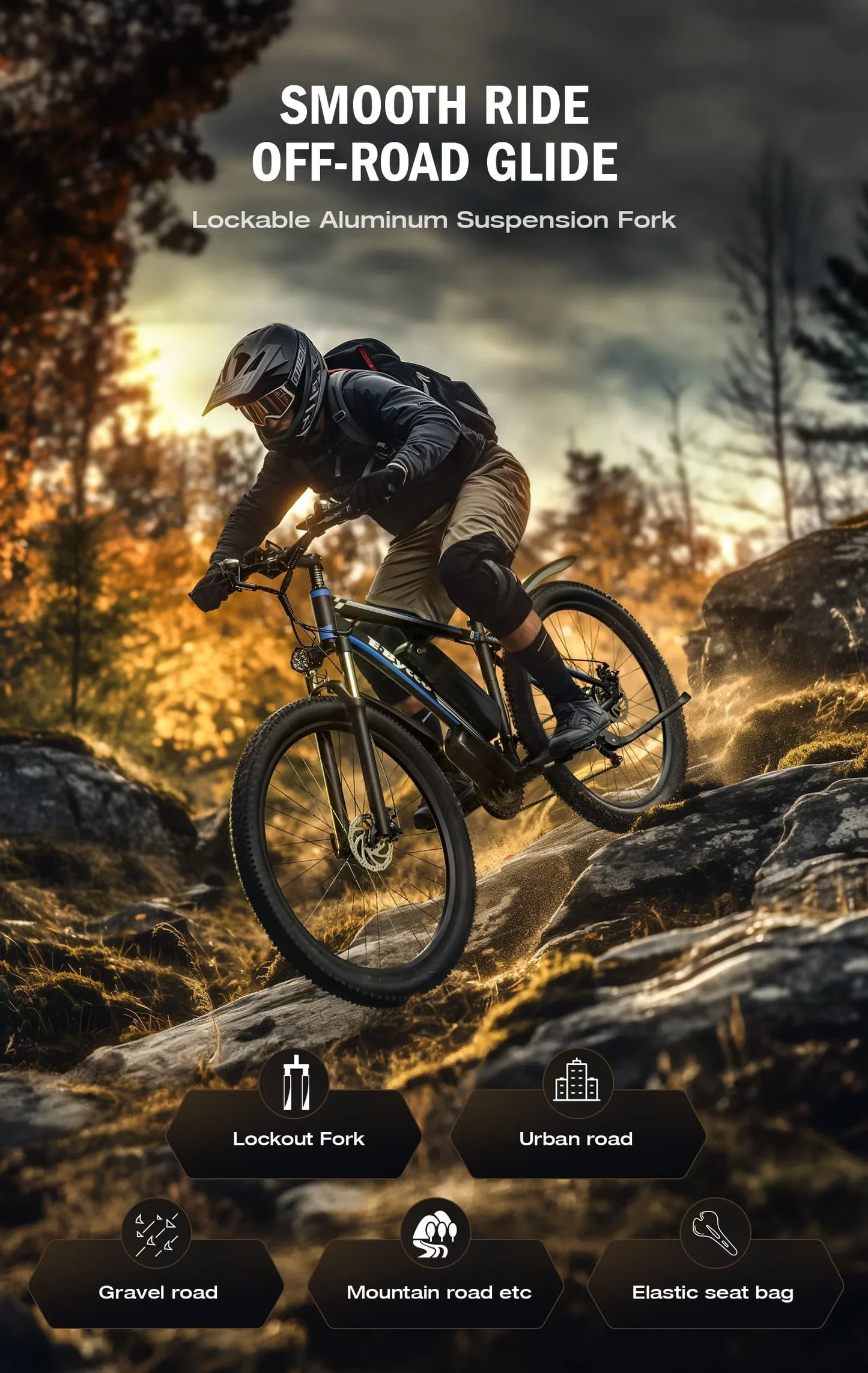 Elcykel 750W motor 48V17,5Ah aftageligt batteri