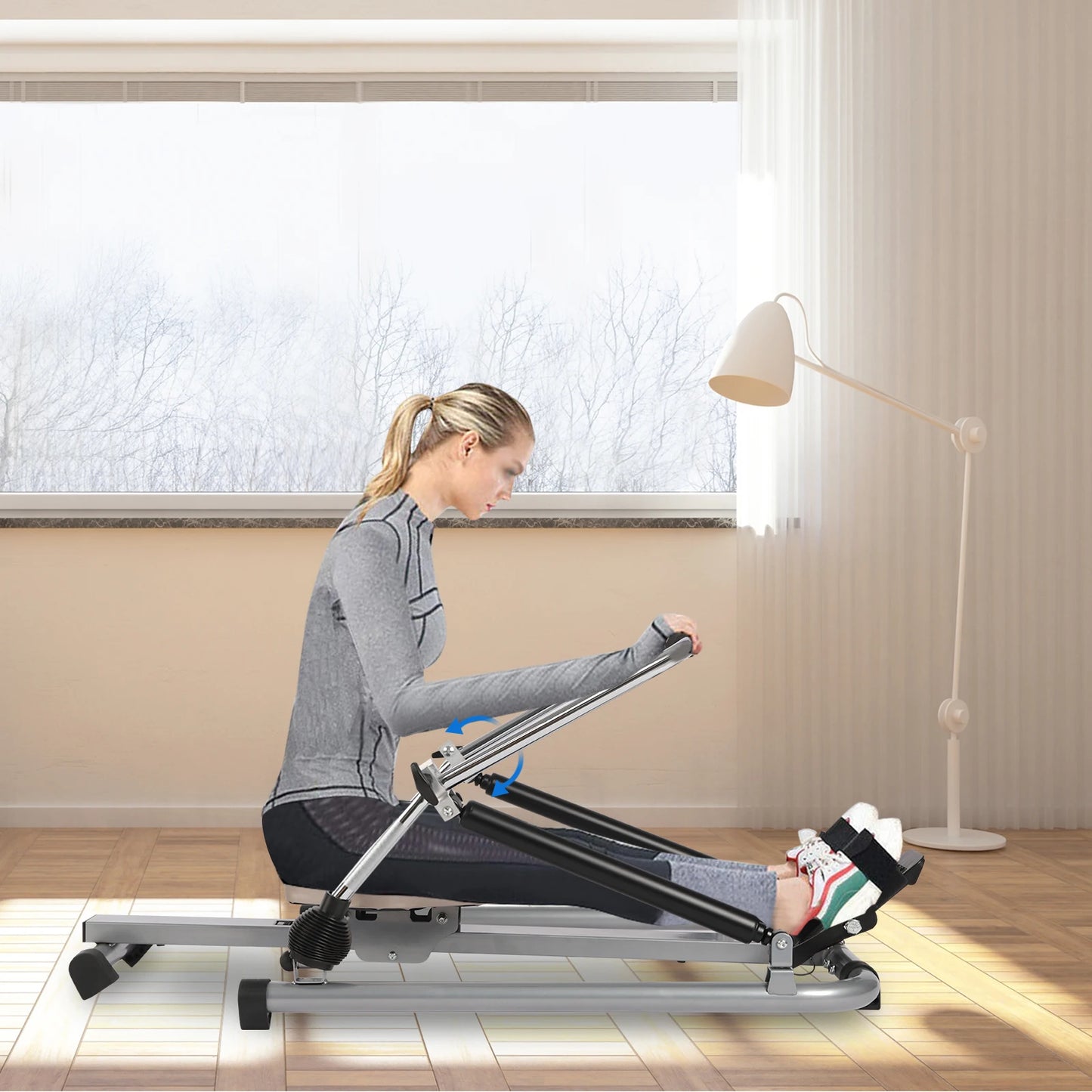Roeimachine Hydraulisch Volledig Verplaatsbaar voor Thuis Cardio