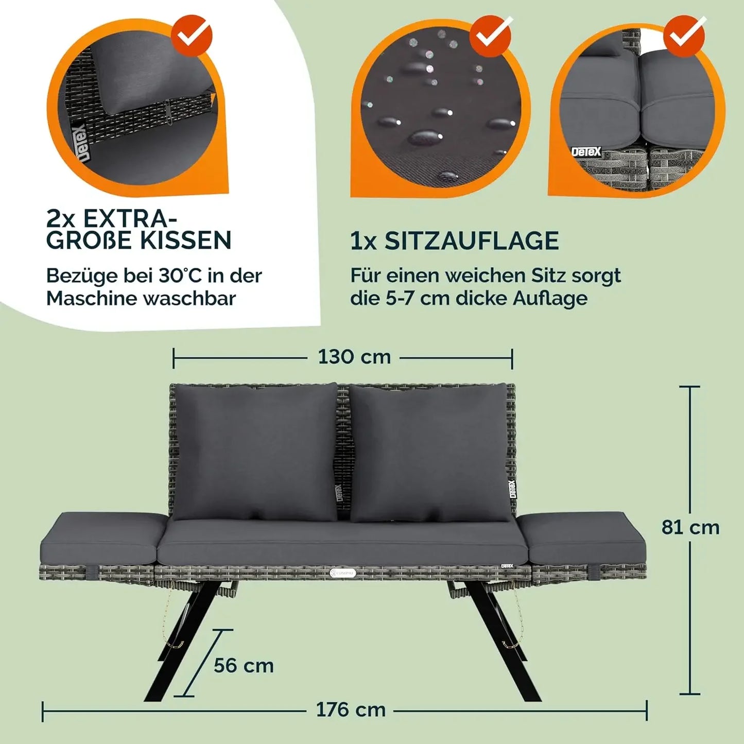 Havebænk i polyrattan