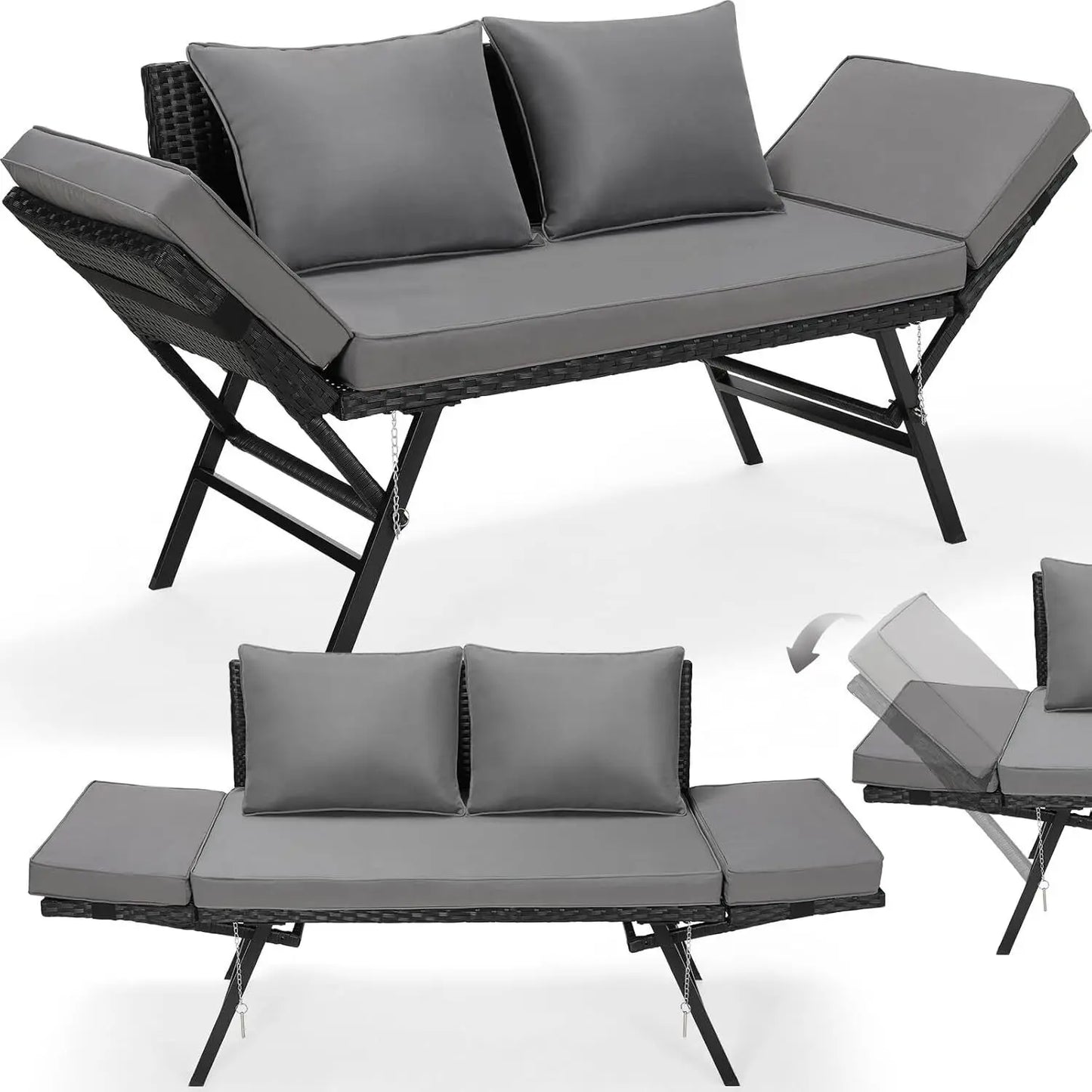 Havebænk i polyrattan