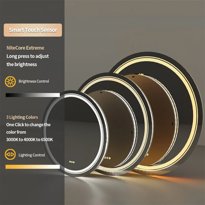 Anti-Beschlag-Runder Smart-Spiegel mit Vorder- und Hintergrundbeleuchtung