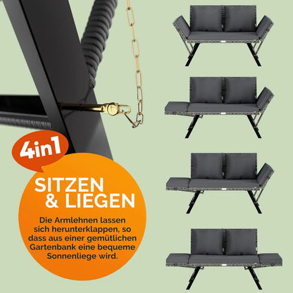 Havebænk i polyrattan