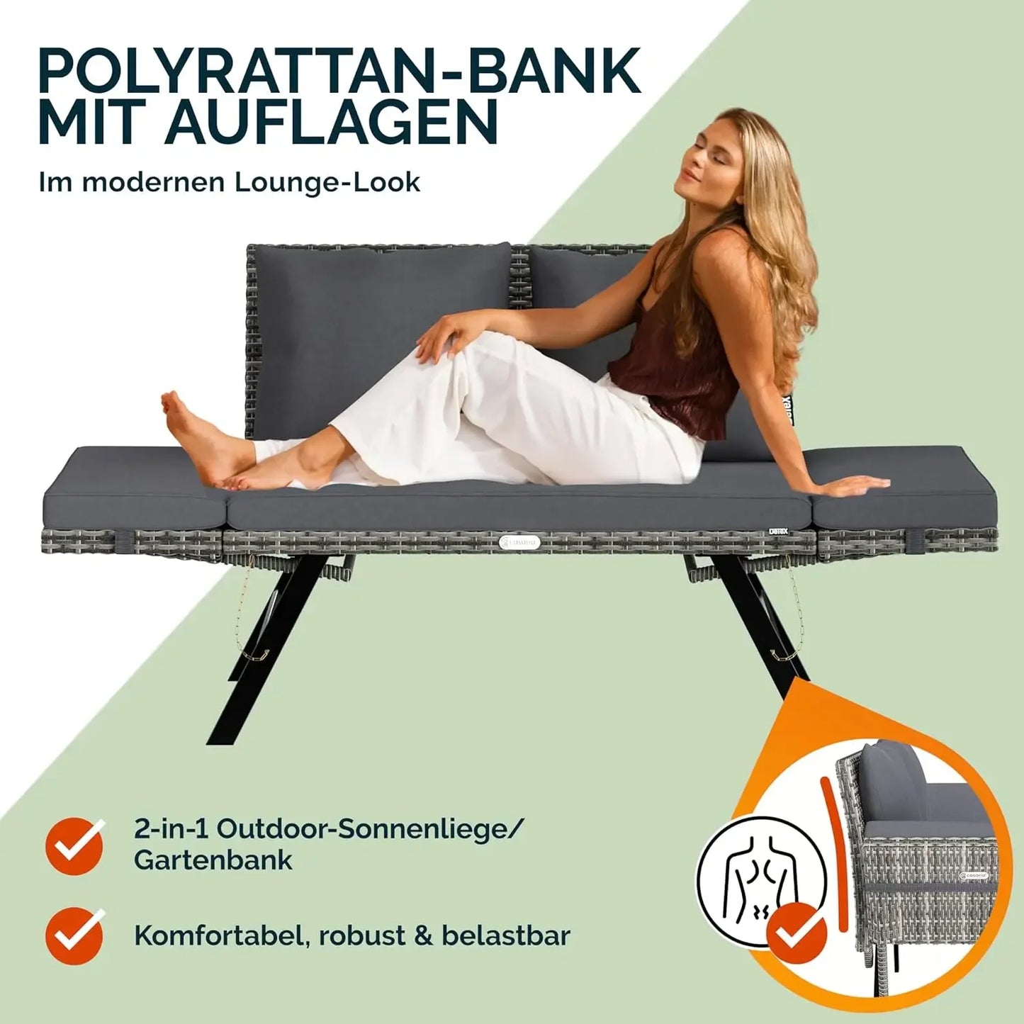 Havebænk i polyrattan