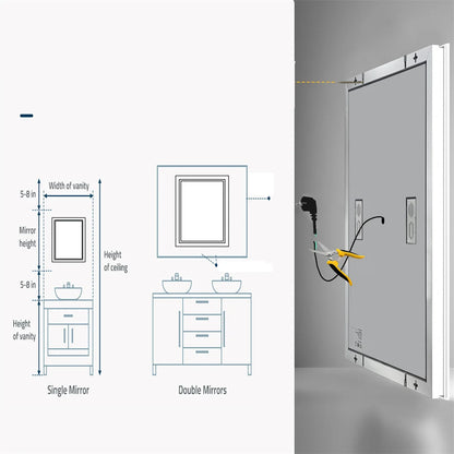 Antibeschlagspiegel | Mit Bluetooth-Lautsprecher | Doppelte LED-Beleuchtung