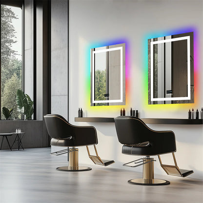 LED-badeværelsesspejl med Bluetooth-højttalere – eksklusivt toilet-spejl med RGB-lys