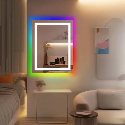 LED-badeværelsesspejl med Bluetooth-højttalere – eksklusivt toilet-spejl med RGB-lys