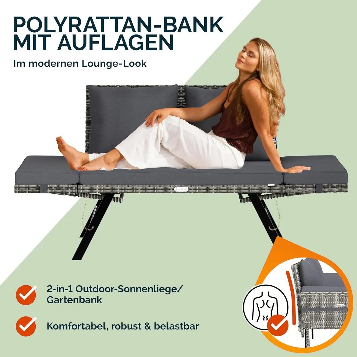 Havebænk i polyrattan