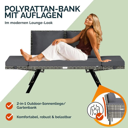 Havebænk i polyrattan