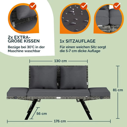 Havebænk i polyrattan