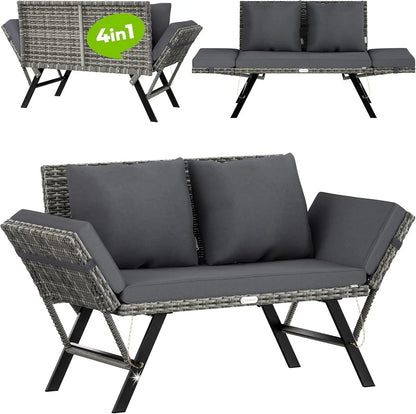 Havebænk i polyrattan