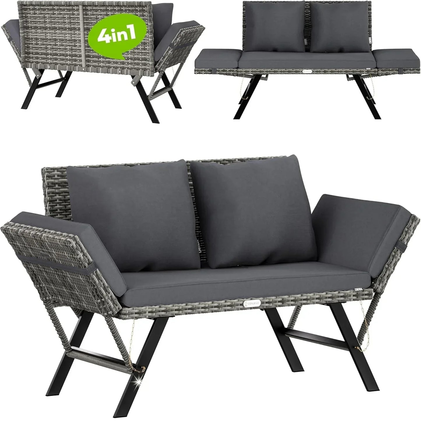 Havebænk i polyrattan